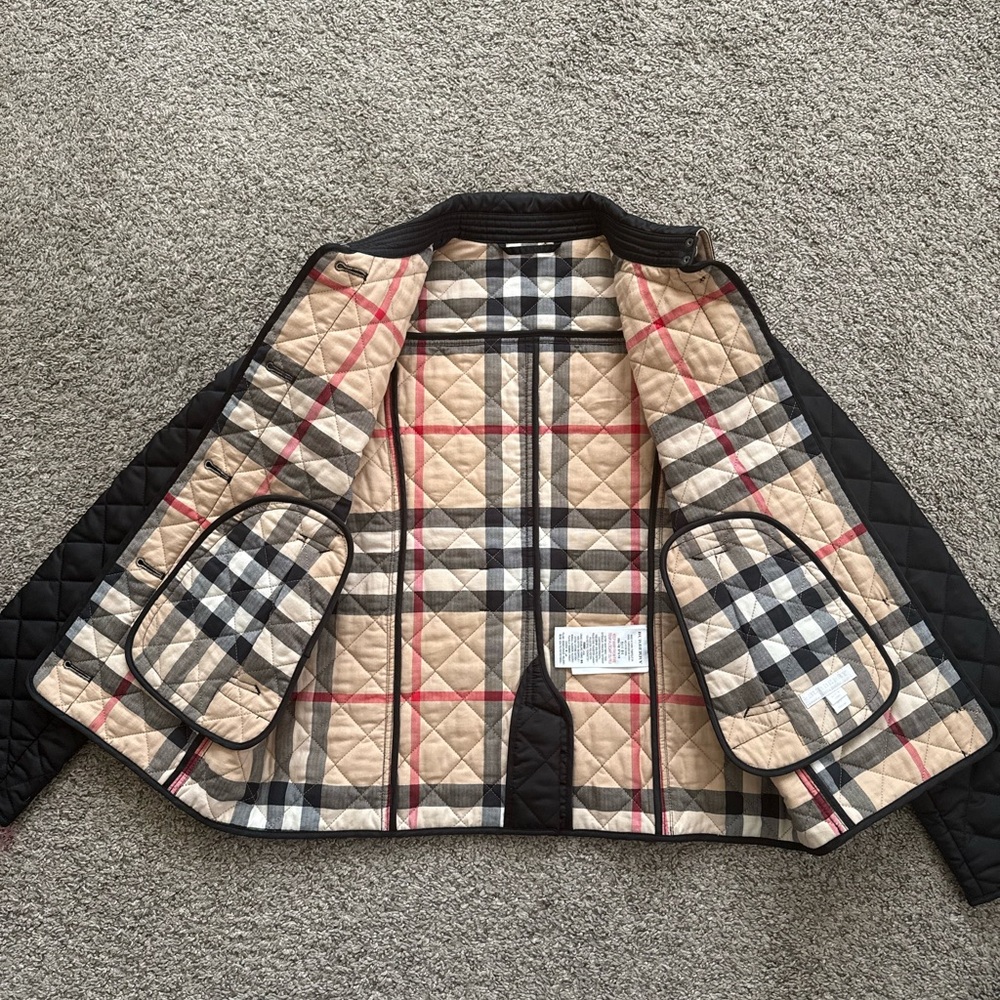 Children’s Black Quilted Burberry Jacket